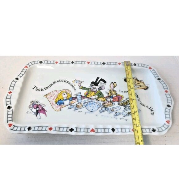 Paul Cardew Alice in Wonderland Mad Hatter Ceramic Serving Tray — Collectible - Picture 4 of 5